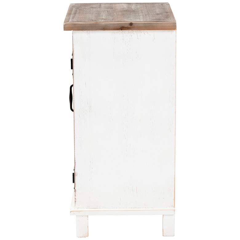 Image 5 Faron 19"W White and Oak Brown 1-Door Nightstands Set of 2 more views