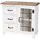 Faron 31 1/2"W White and Oak Brown 3-Drawer Storage Cabinet