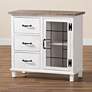 Faron 31 1/2"W White and Oak Brown 3-Drawer Storage Cabinet in scene