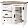 Faron 31 1/2"W White and Oak Brown 3-Drawer Storage Cabinet in scene