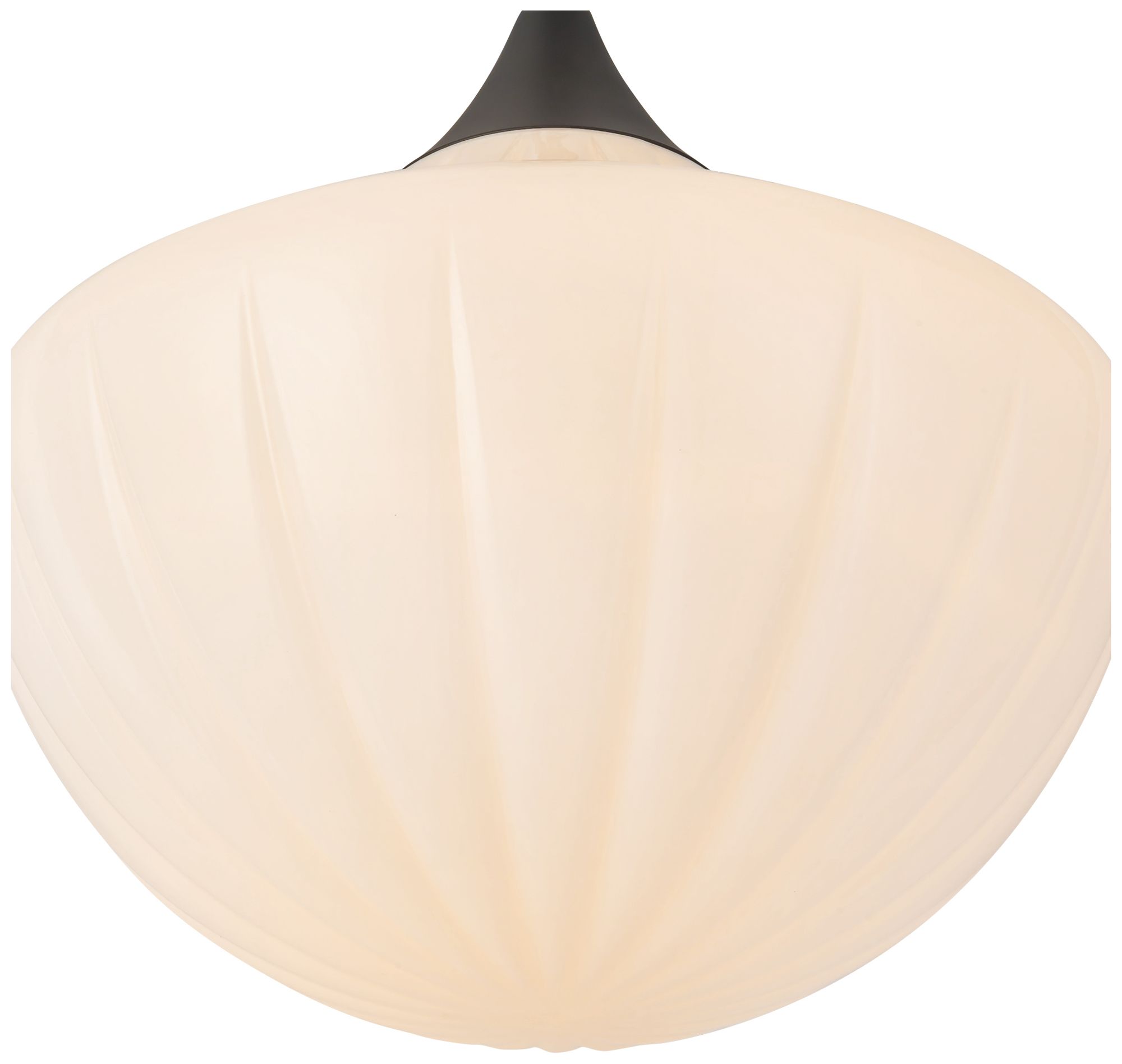 Image 4 Farrah 12-in Matte Black Pendant with Ribbed Opal Glass more views