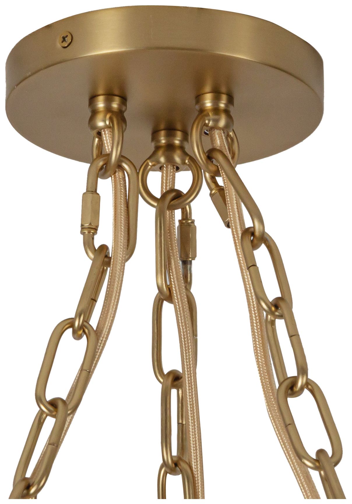 Farrah 3-Light Brushed Gold Multi Pendant with Amber Opal Glass