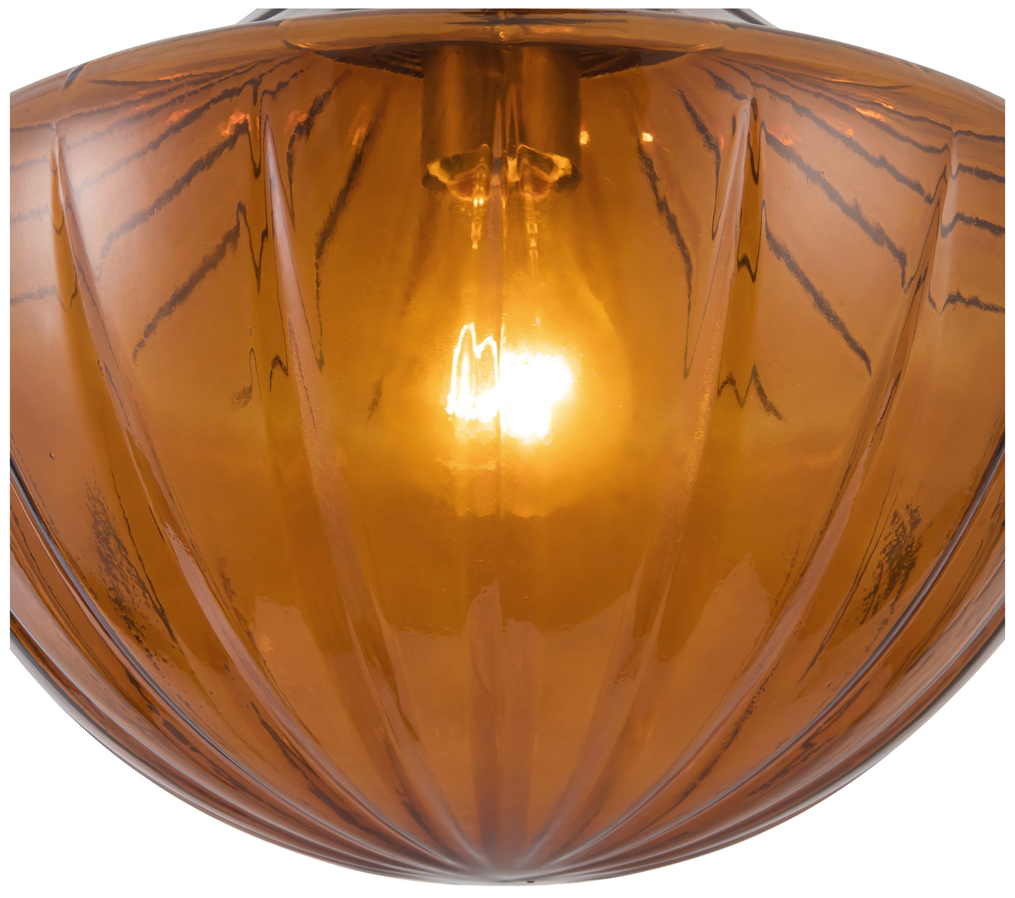 Image 5 Farrah 3-Light Matte Black Multi-Light Pendant with Amber Opal Glass more views