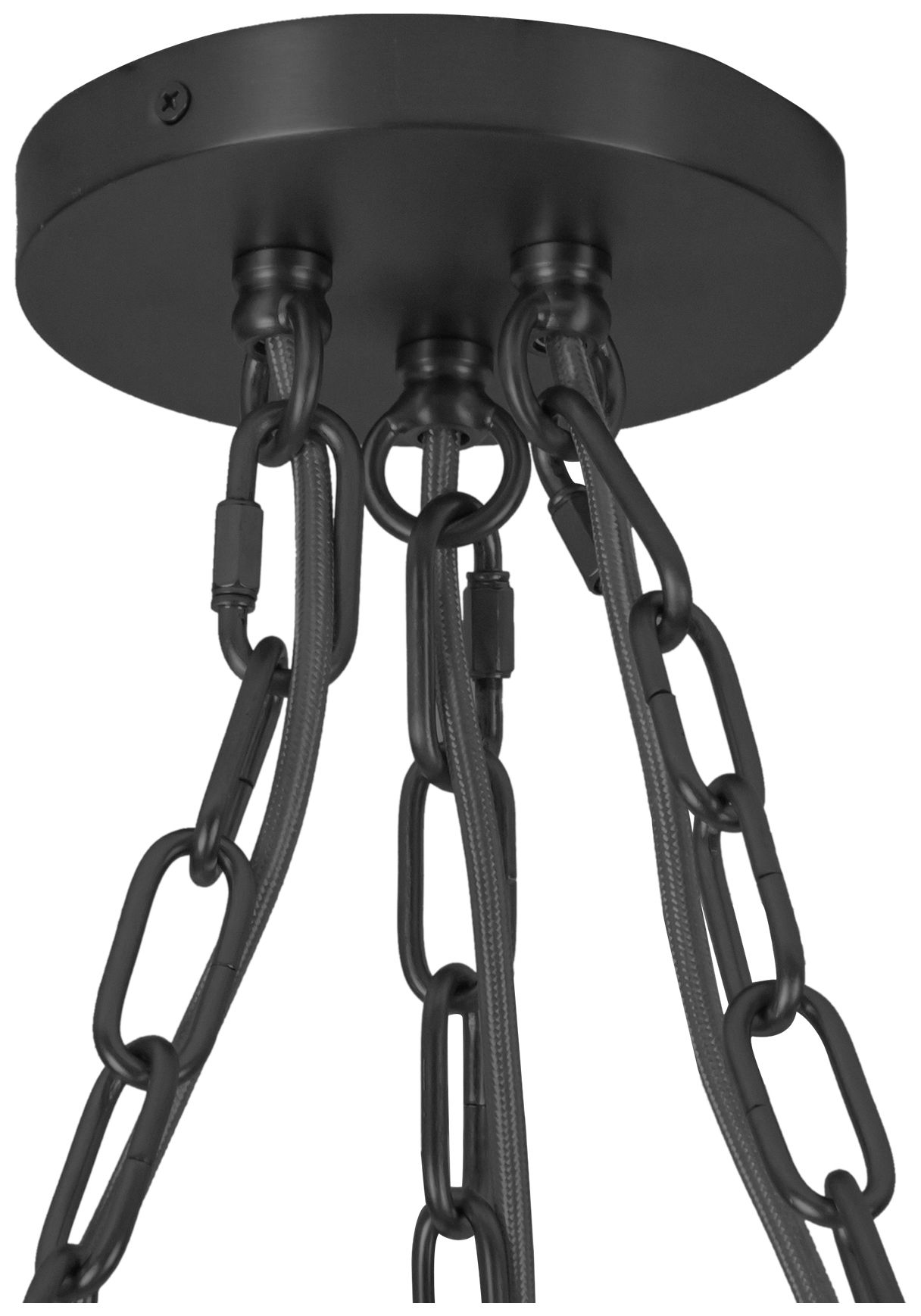 Image 7 Farrah 3-Light Matte Black Multi-Light Pendant with Amber Opal Glass more views