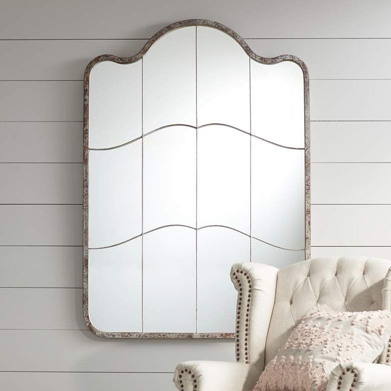 Image 1 Farrah Silver 39 inch x 54 3/4 inchOversized Wall Mirror
