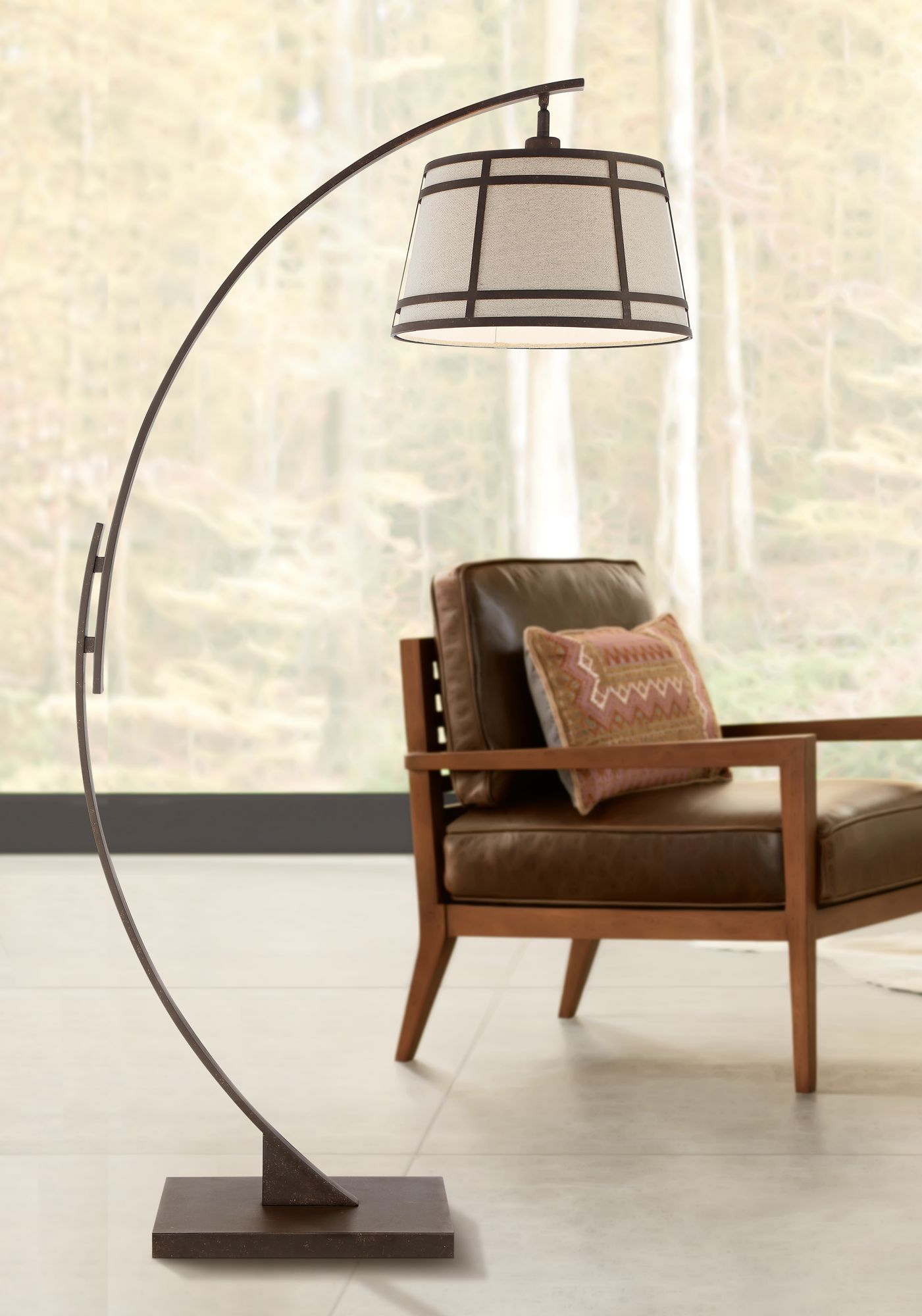 rustic arched floor lamp