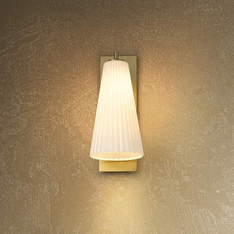 Image 1 Farrell 16 1/2" High Modern Gold Wall Sconce