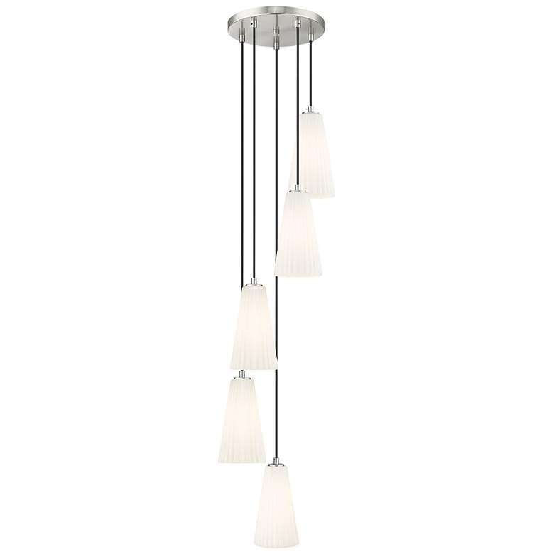 Image 1 Farrell by Z-Lite Brushed Nickel 12 inch 5 Light Chandelier