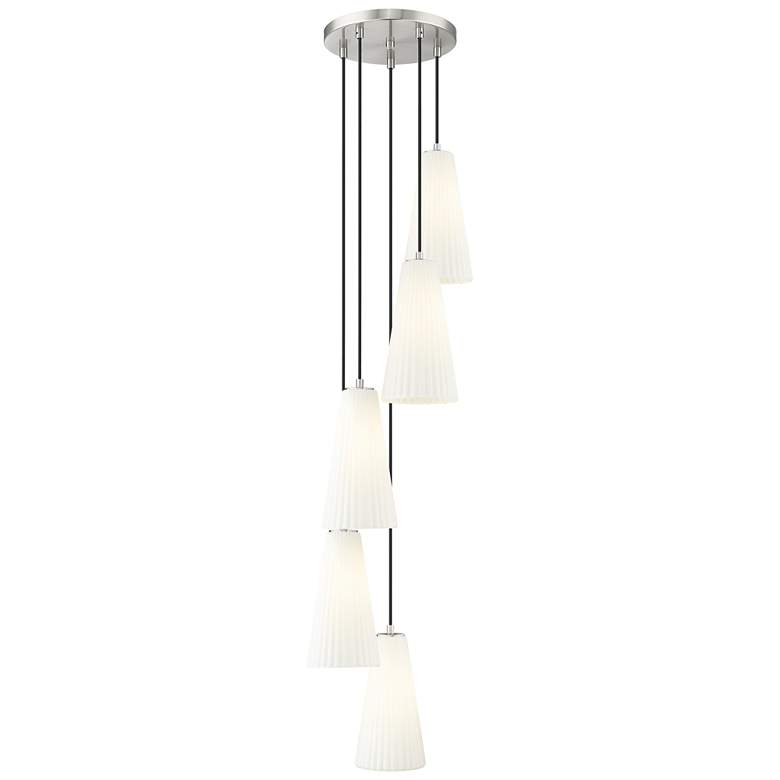 Image 1 Farrell by Z-Lite Brushed Nickel 12 inch 5 Light Chandelier