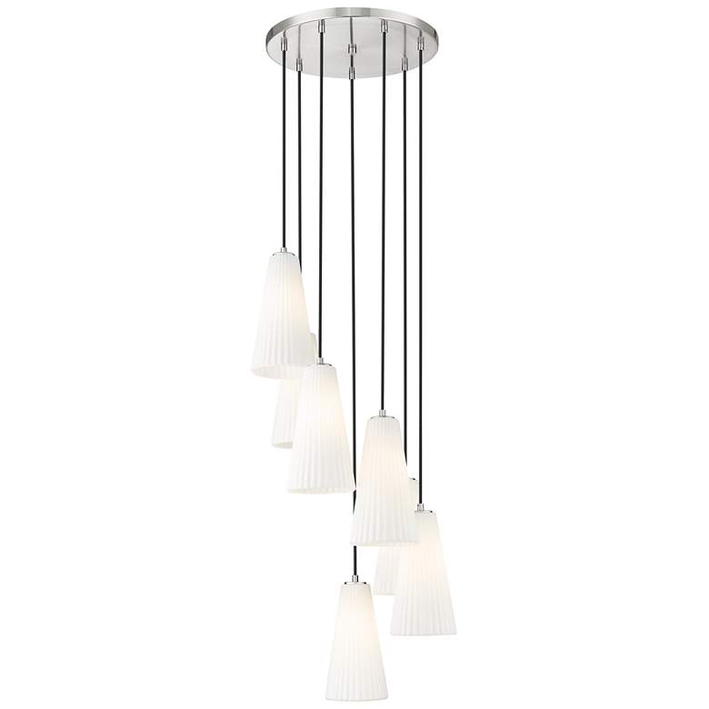 Image 1 Farrell by Z-Lite Brushed Nickel 18 inch 7 Light Chandelier
