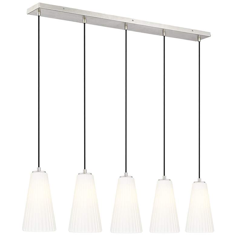Image 1 Farrell by Z-Lite Brushed Nickel 6 inch 5 Light Linear Chandelier
