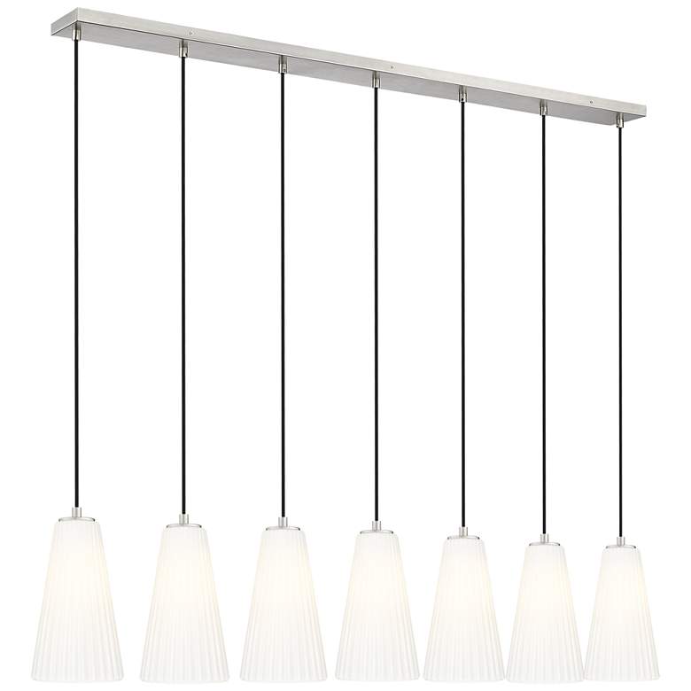Image 1 Farrell by Z-Lite Brushed Nickel 6 inch 7 Light Linear Chandelier