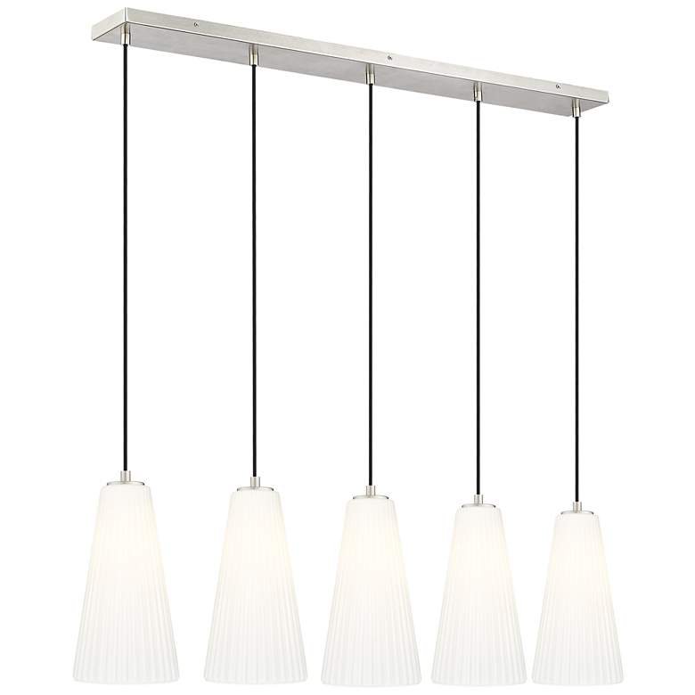 Image 1 Farrell by Z-Lite Brushed Nickel 7.25 inch 5 Light Linear Chandelier