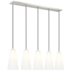 Farrell by Z-Lite Brushed Nickel 7.25 inch 5 Light Linear Chandelier
