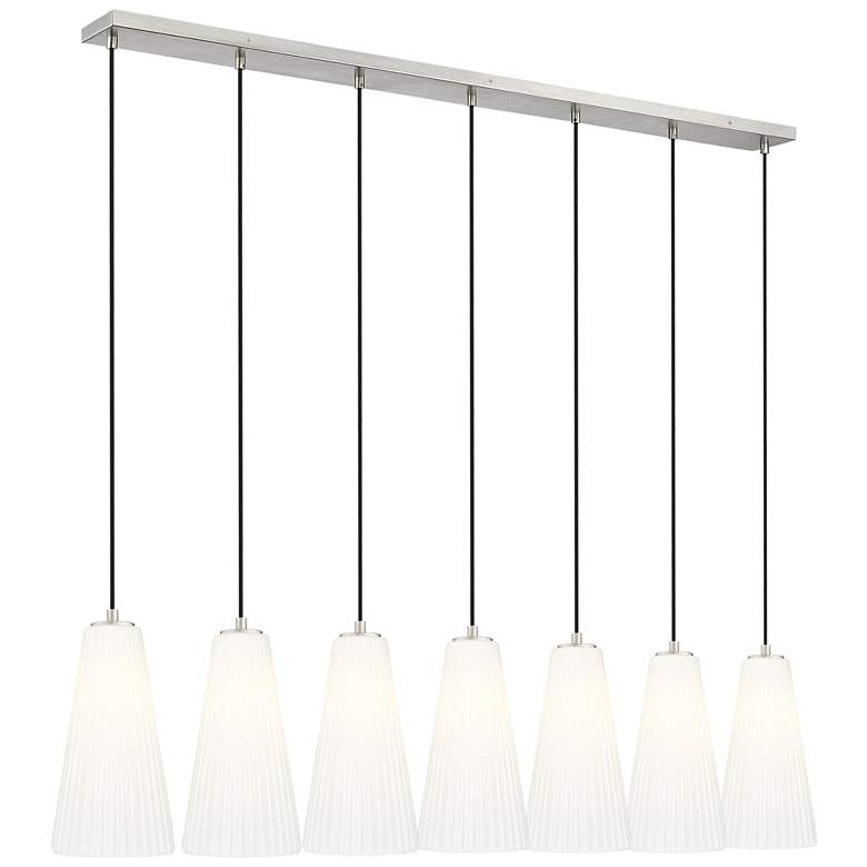 Image 1 Farrell by Z-Lite Brushed Nickel 7.25 inch 7 Light Linear Chandelier