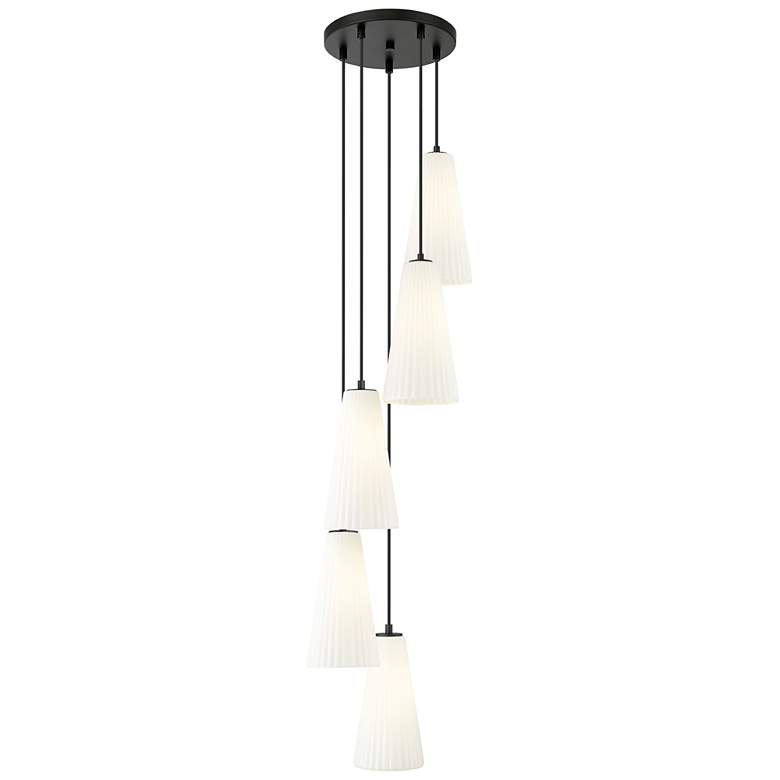 Image 1 Farrell by Z-Lite Matte Black 12 inch 5 Light Chandelier