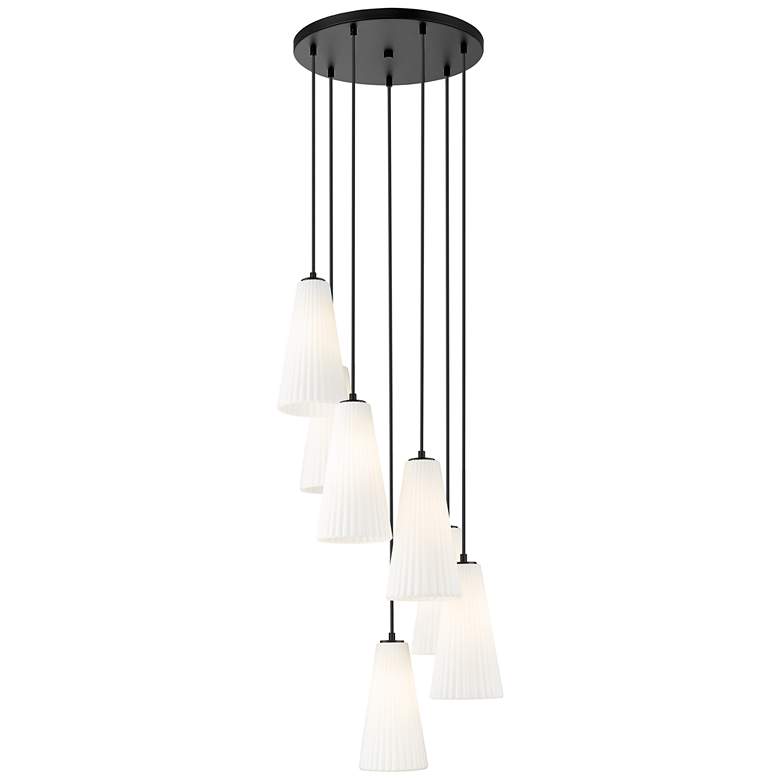 Image 1 Farrell by Z-Lite Matte Black 18 inch 7 Light Chandelier