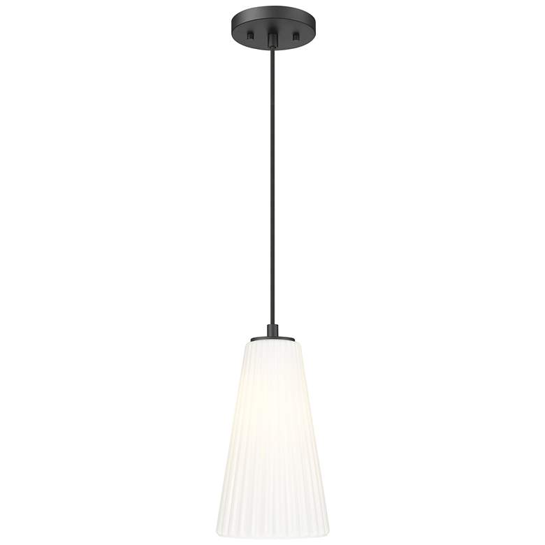 Image 1 Farrell by Z-Lite Matte Black 6 inch 1 Light Pendant