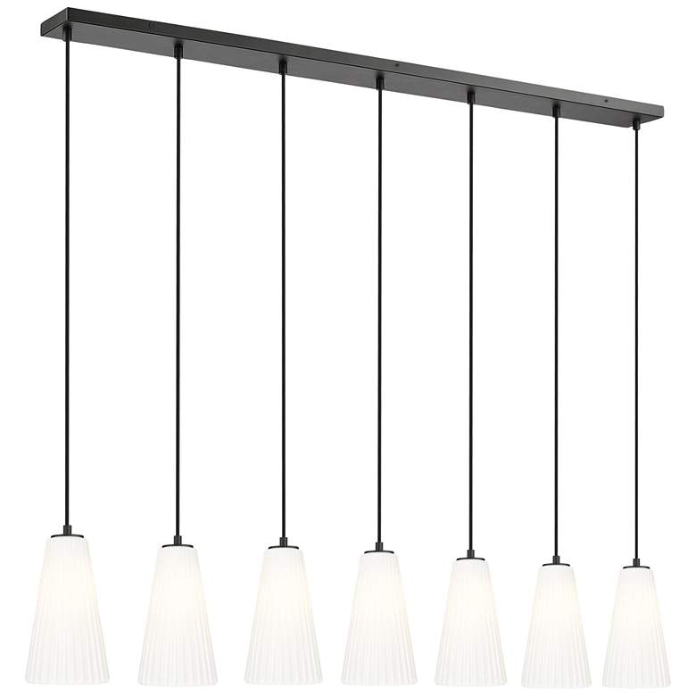 Image 1 Farrell by Z-Lite Matte Black 6 inch 7 Light Linear Chandelier