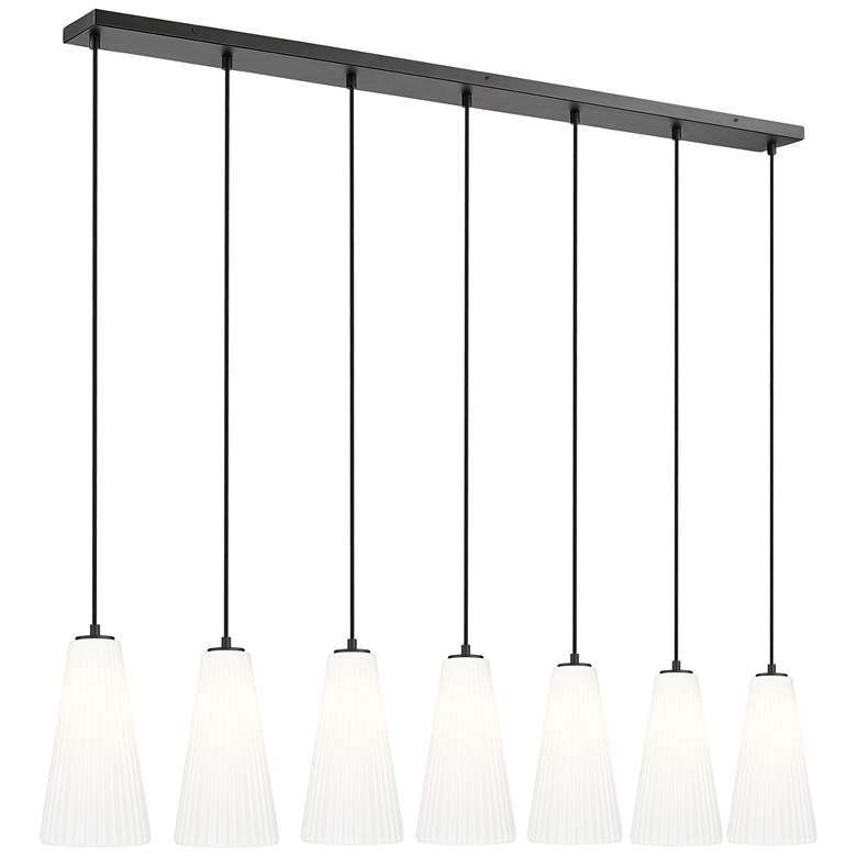 Image 1 Farrell by Z-Lite Matte Black 7.25 inch 7 Light Linear Chandelier