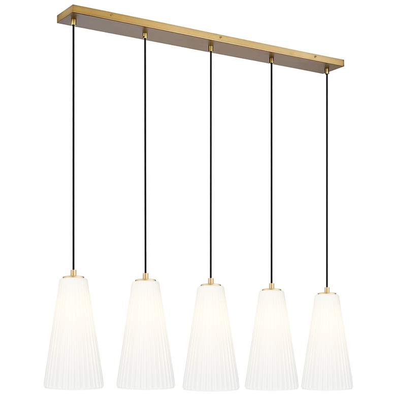 Image 1 Farrell by Z-Lite Modern Gold 7.25 inch 5 Light Linear Chandelier
