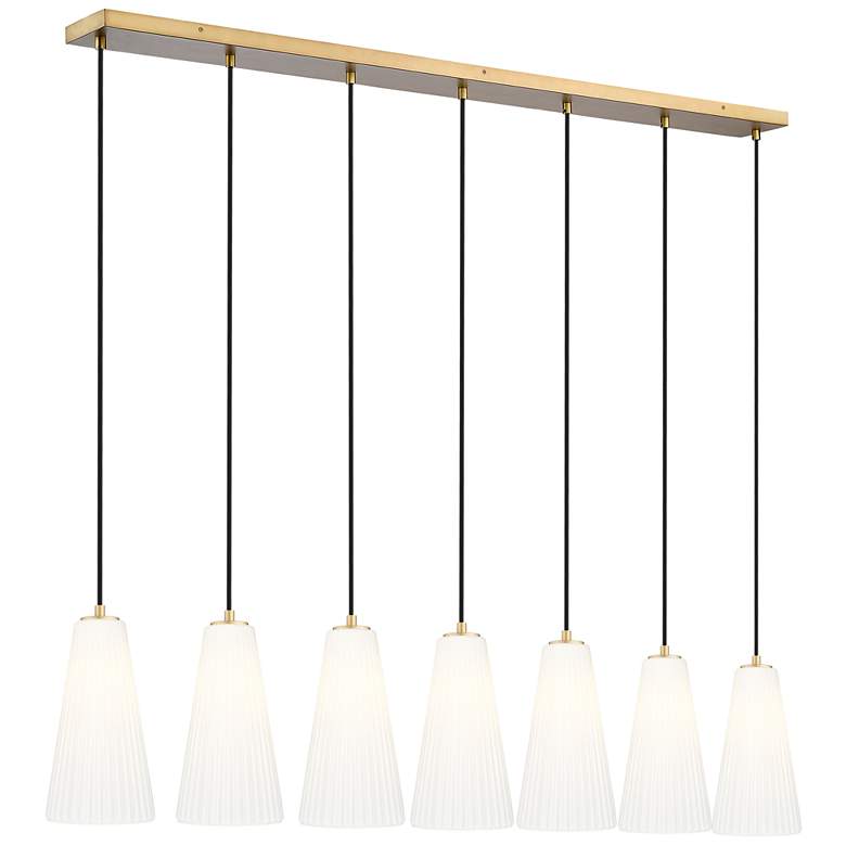 Image 1 Farrell by Z-Lite Modern Gold 7.25 inch 7 Light Linear Chandelier