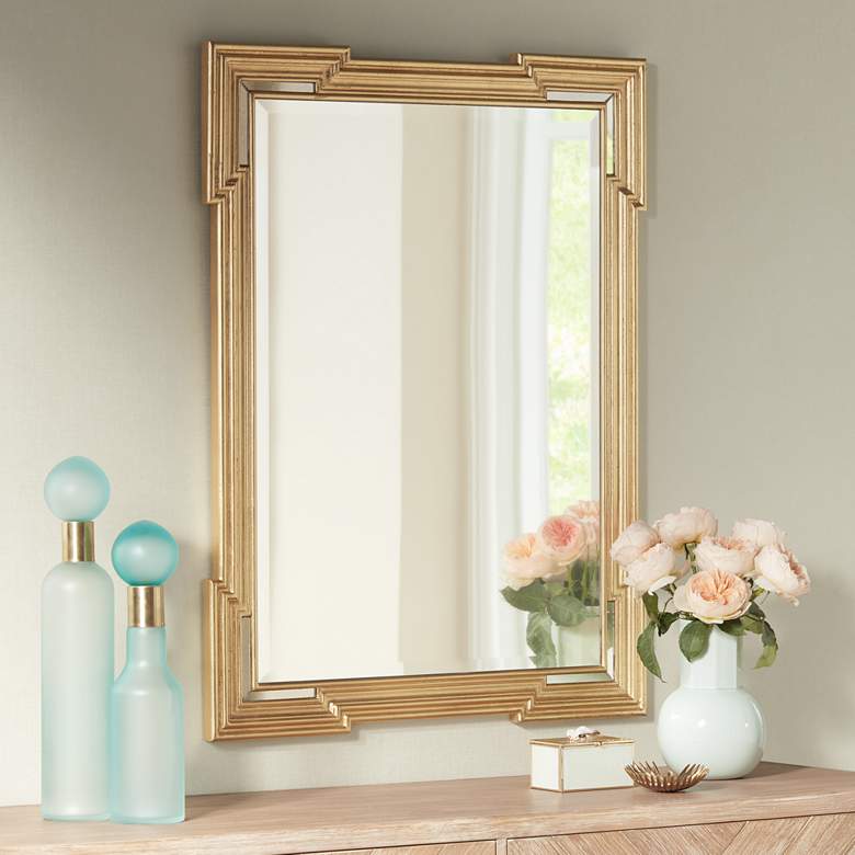 Image 1 Farrell Gold 30 inch x 40 inch Beveled Wall Mirror