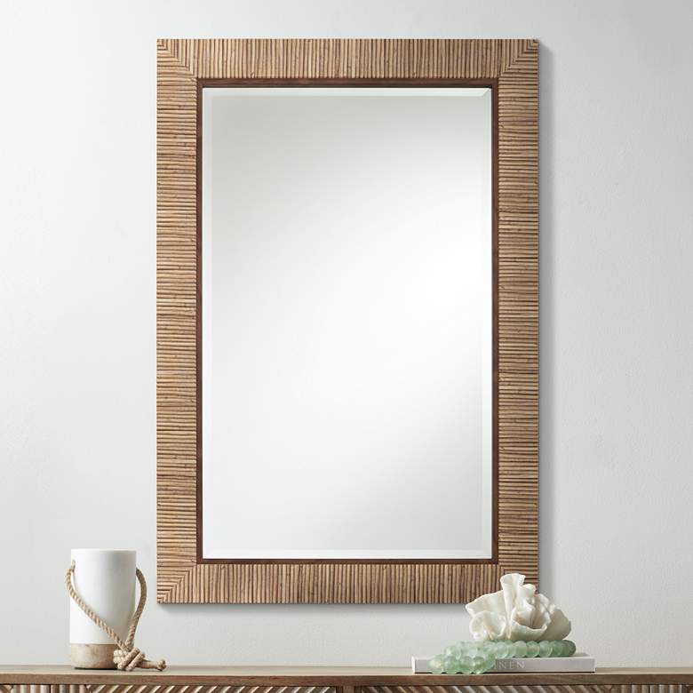 Image 1 Farria 24" x 36" Matte Natural Rectangular Wall Mirror