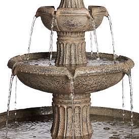Image3 of Farron 46" High Gray 3-Tier LED Lighted Outdoor Fountain more views