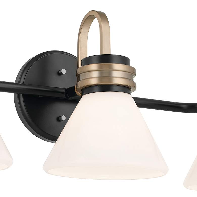 Image 3 Farum 26" Wide Black and Champagne Bronze 3-Light Bath Light more views