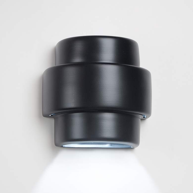 Image 1 Fasciato-10-inch-high-ceramic-black-up/down-LED-outdoor-wall-light