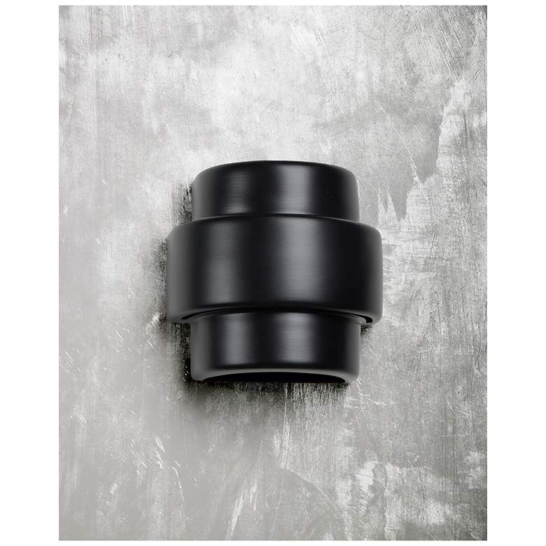 Image 3 Fasciato-10-inch-high-ceramic-black-up/down-LED-outdoor-wall-light more views