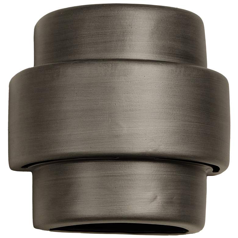 Image 1 Fasciato-10-inch-high-ceramic-pewter-up/down-LED-outdoor-wall-light