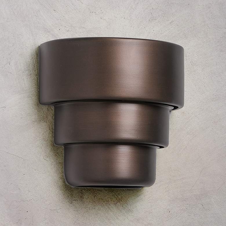 Image 1 Fasciato 10 inch High Rubbed Bronze LED Outdoor Wall Light