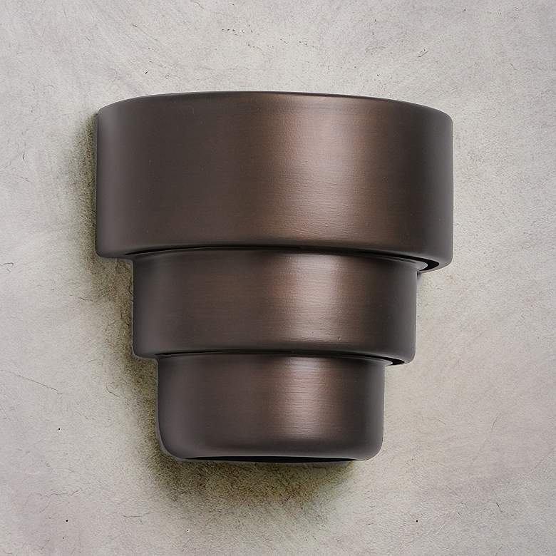 Image 1 Fasciato 10" High Rubbed Bronze LED Outdoor Wall Light