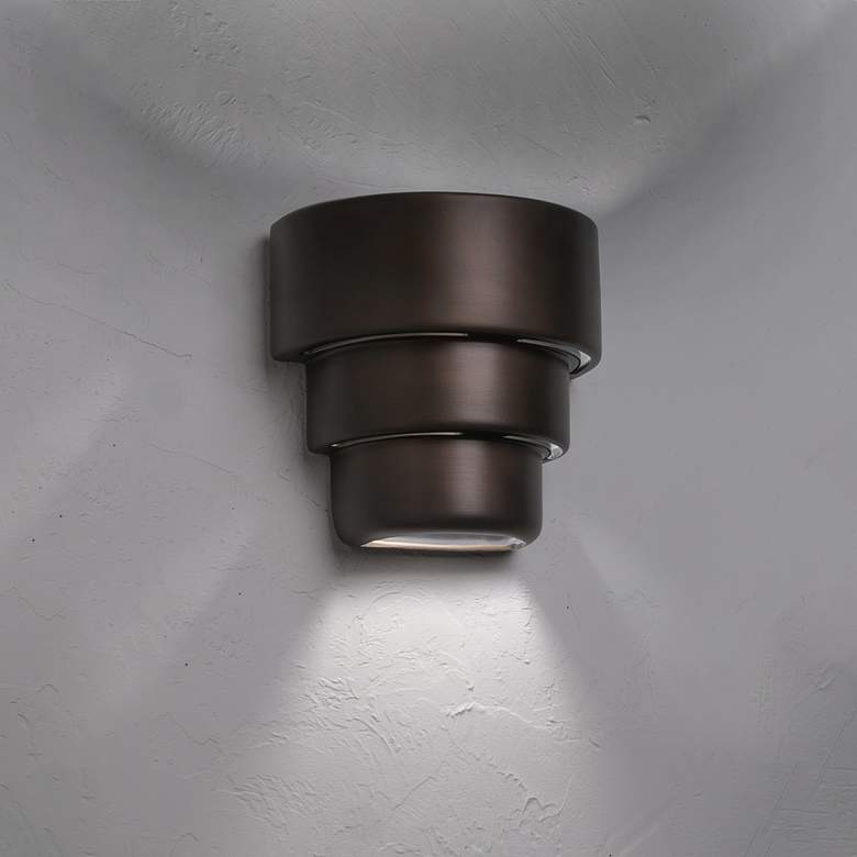 Image 3 Fasciato 10 inch High Rubbed Bronze LED Outdoor Wall Light more views