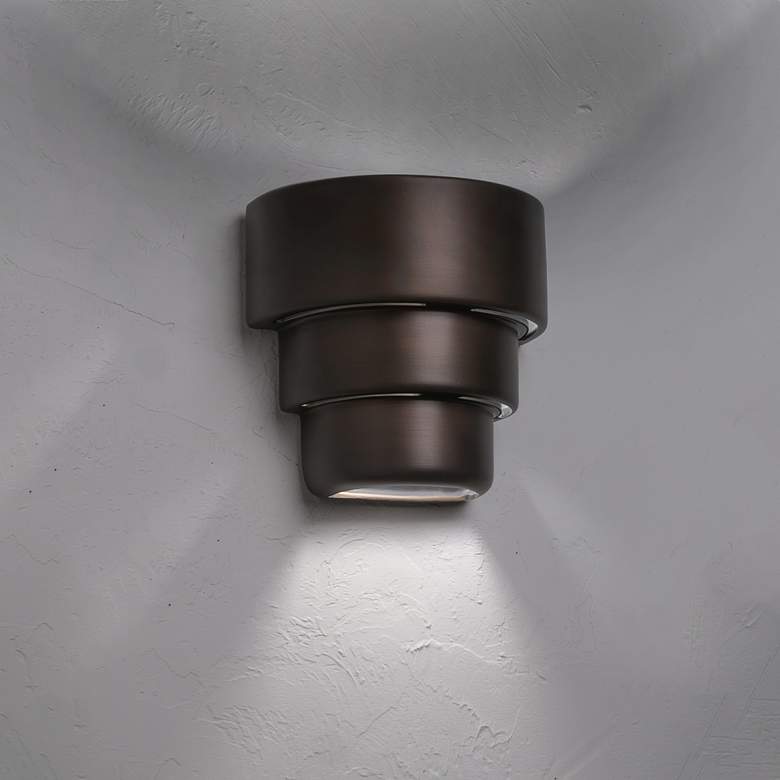 Image 3 Fasciato 10" High Rubbed Bronze LED Outdoor Wall Light more views