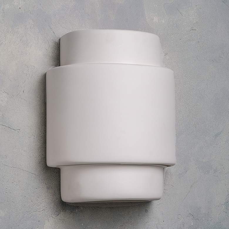 Image 1 Fasciato 13 1/2" High White Bisque LED Outdoor Wall Light