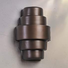Image1 of Fasciato 15 1/2" High Rubbed Bronze LED Outdoor Wall Light