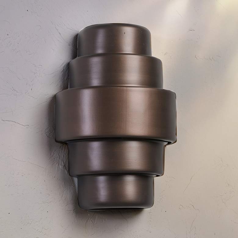 Image 1 Fasciato 15 1/2" High Rubbed Bronze LED Outdoor Wall Light