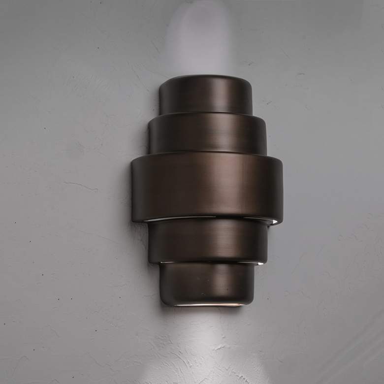 Image 3 Fasciato 15 1/2" High Rubbed Bronze LED Outdoor Wall Light more views