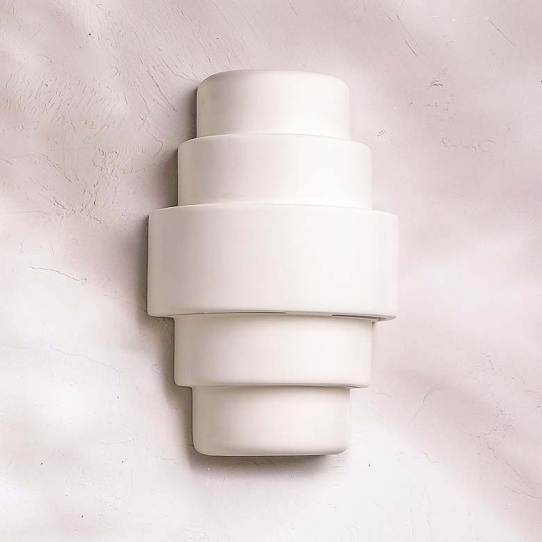 Image 1 Fasciato 15 1/2 inch High White Bisque LED Outdoor Wall Light