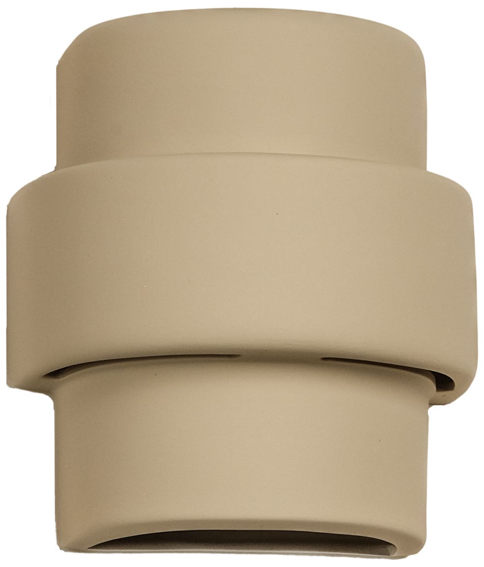 Fasciato-9-inch-high-ceramic-beige-up/down-LED-outdoor-wall-light