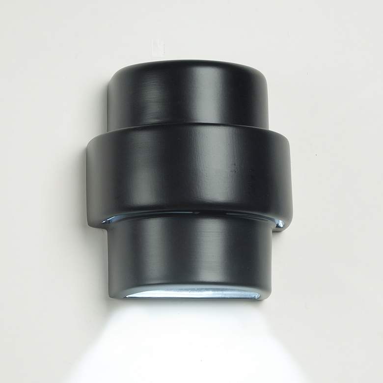 Image 1 Fasciato-9-inch-high-ceramic-black-up/down-LED-outdoor-wall-light