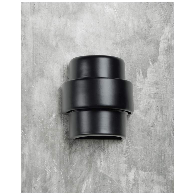 Image 3 Fasciato-9-inch-high-ceramic-black-up/down-LED-outdoor-wall-light more views
