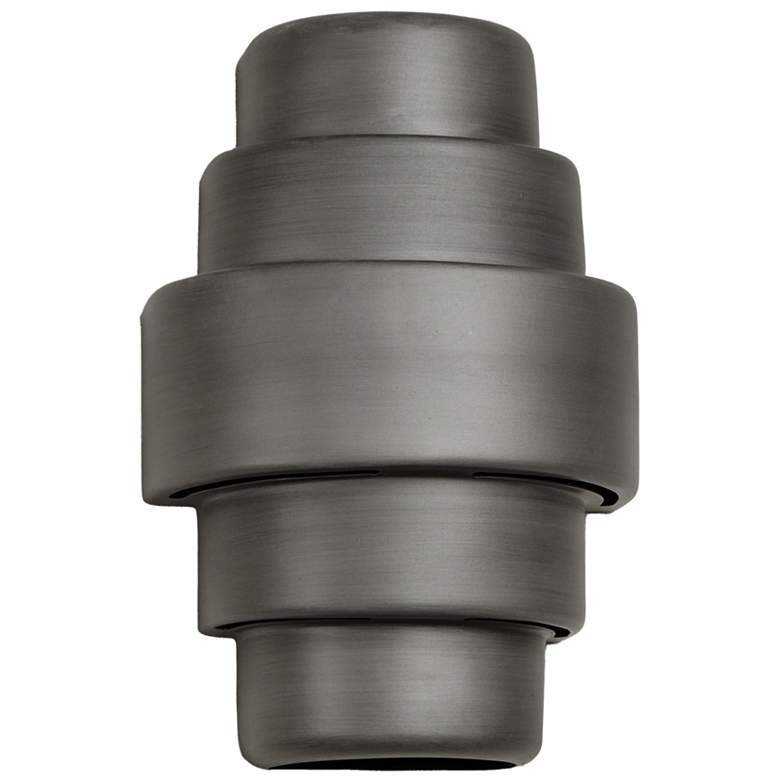 Image 1 Fasciato-9-inch-high-ceramic-pewter-up/down-LED-outdoor-wall-light