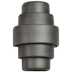 Fasciato-9-inch-high-ceramic-pewter-up/down-LED-outdoor-wall-light