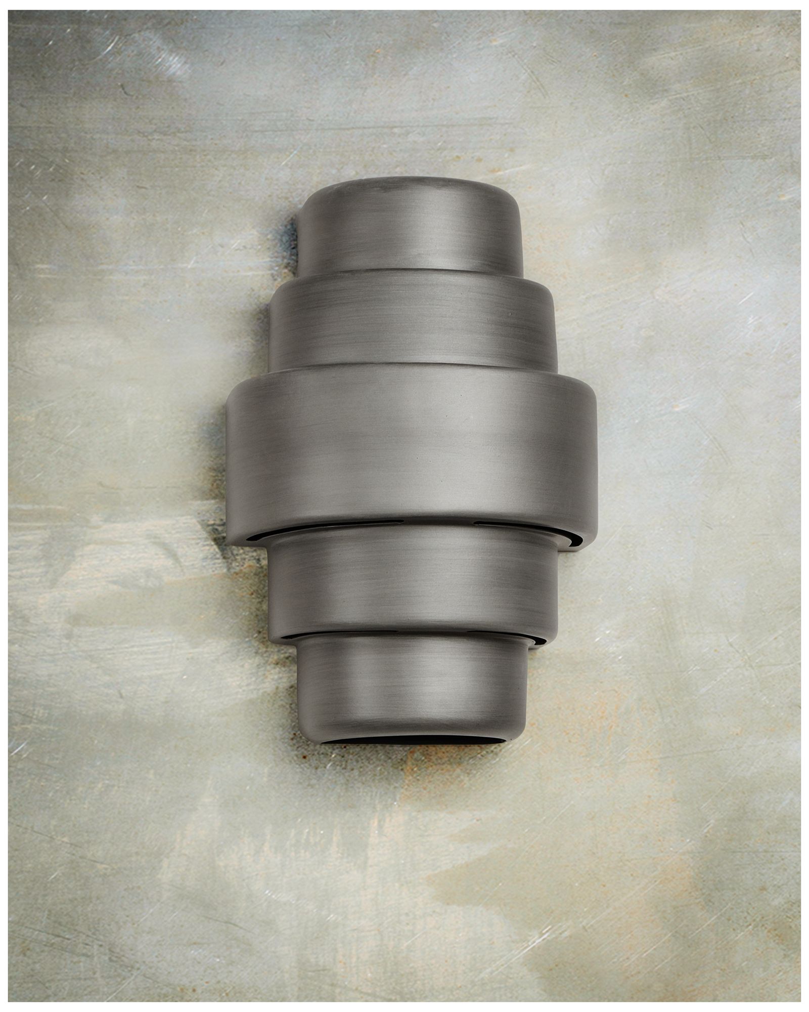 Image 3 Fasciato-9-inch-high-ceramic-pewter-up/down-LED-outdoor-wall-light more views