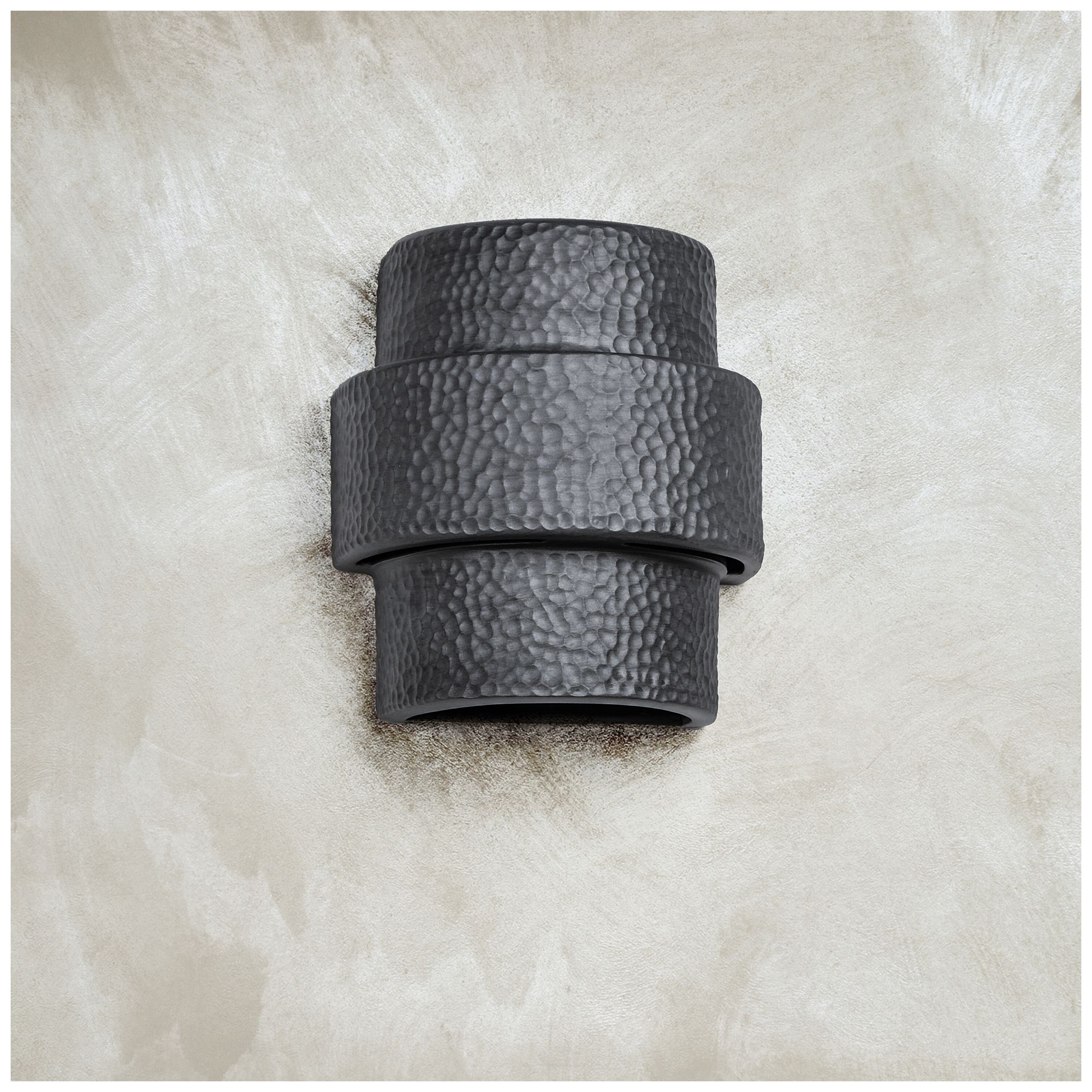 Image 3 Fasciato-9-inch-high-ceramic-pewter-up/down-LED-outdoor-wall-light more views