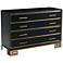 Fascinate 52" Wide Black and Gold Gilt 4-Drawer Wood Chest